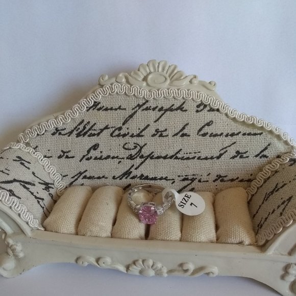 Pink Sapphire & White Topaz Silver Ring - Picture 4 of 4